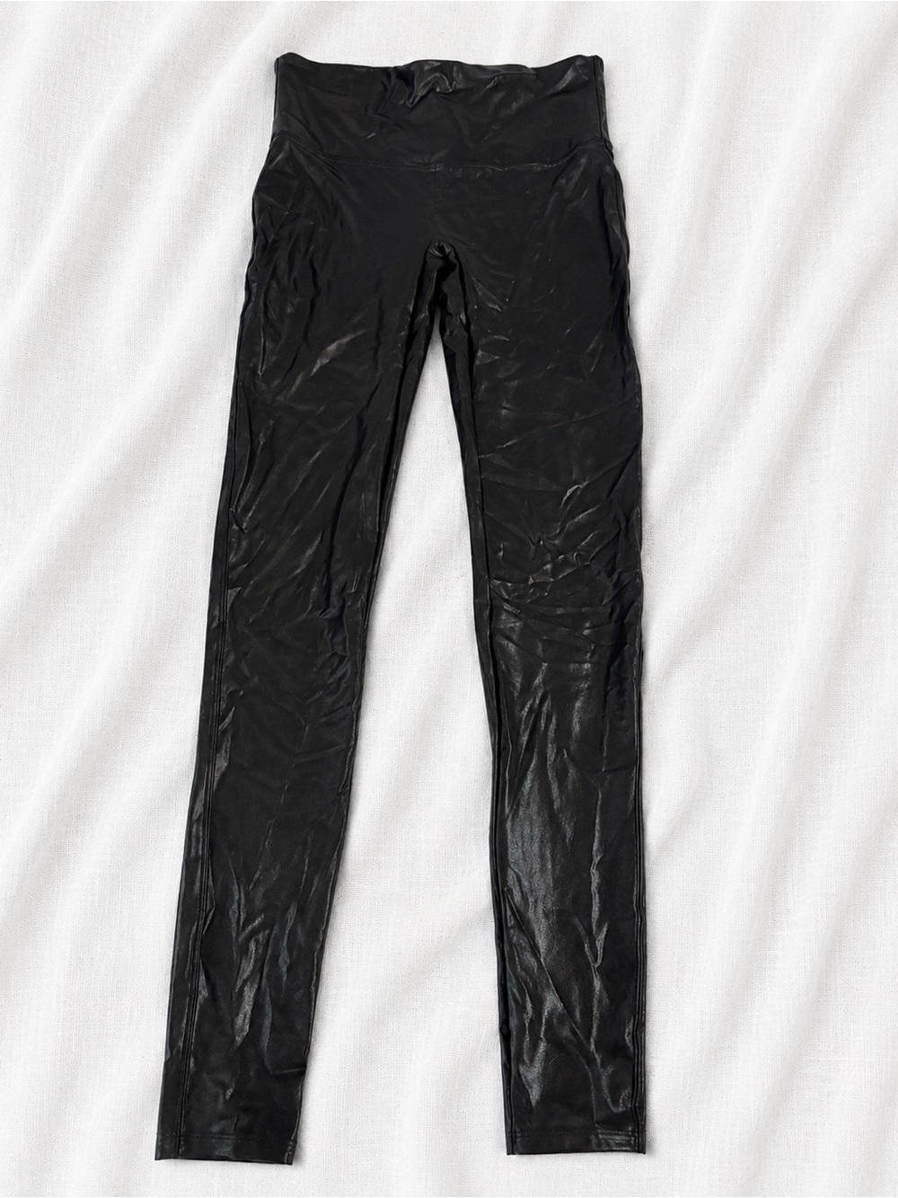 SPANX Black Faux Leather High-Waist Leggings